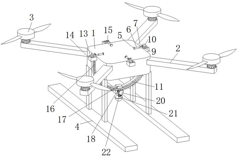 Adjustable unmanned aerial vehicle capable of loading, transporting and fixing aerial camera in multiple directions