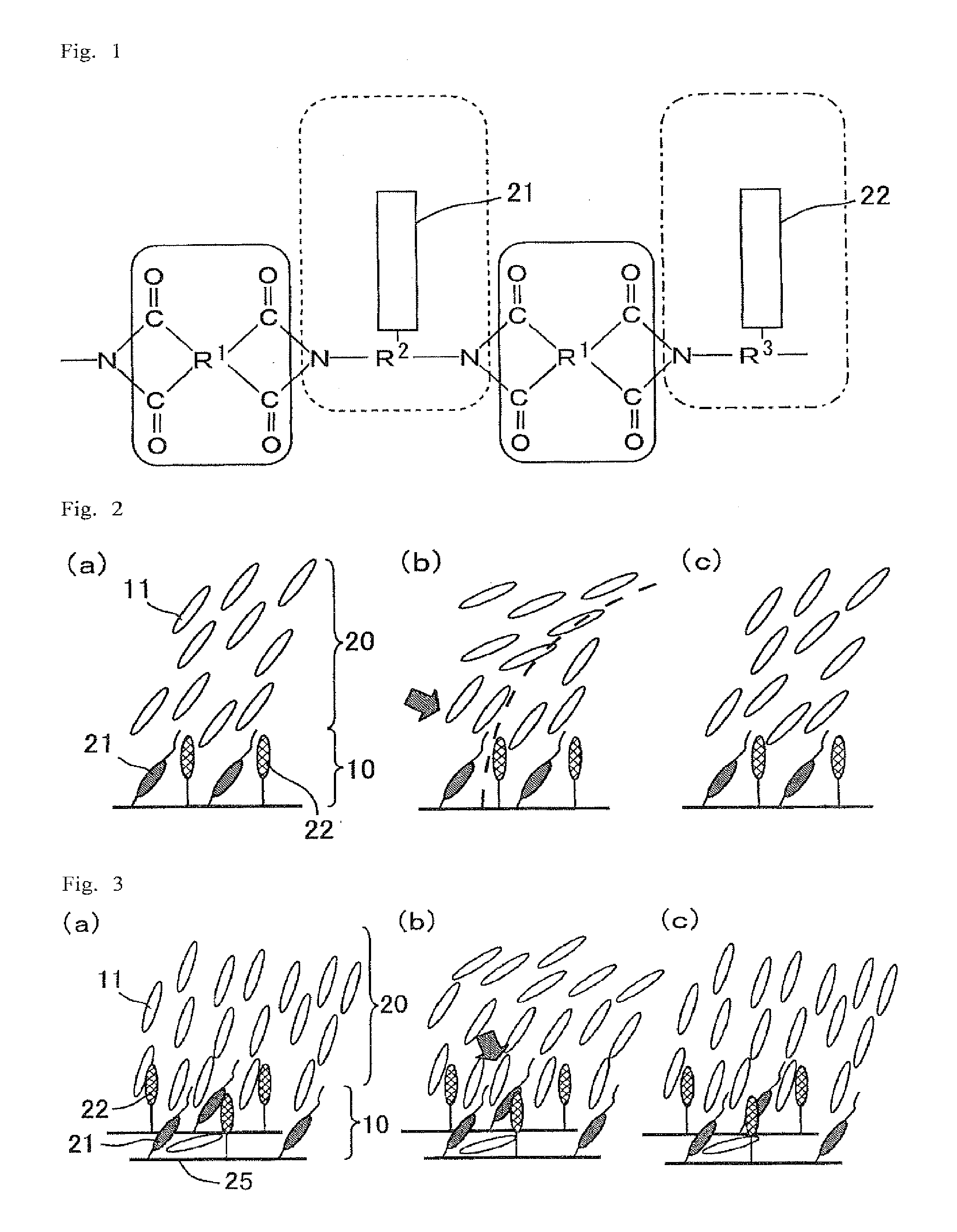 Liquid crystal display device and polymer for alignment film materials