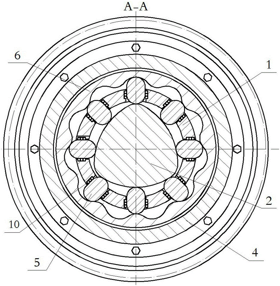 Automobile differential with any tooth difference between outer cam and shock-wave rolling block