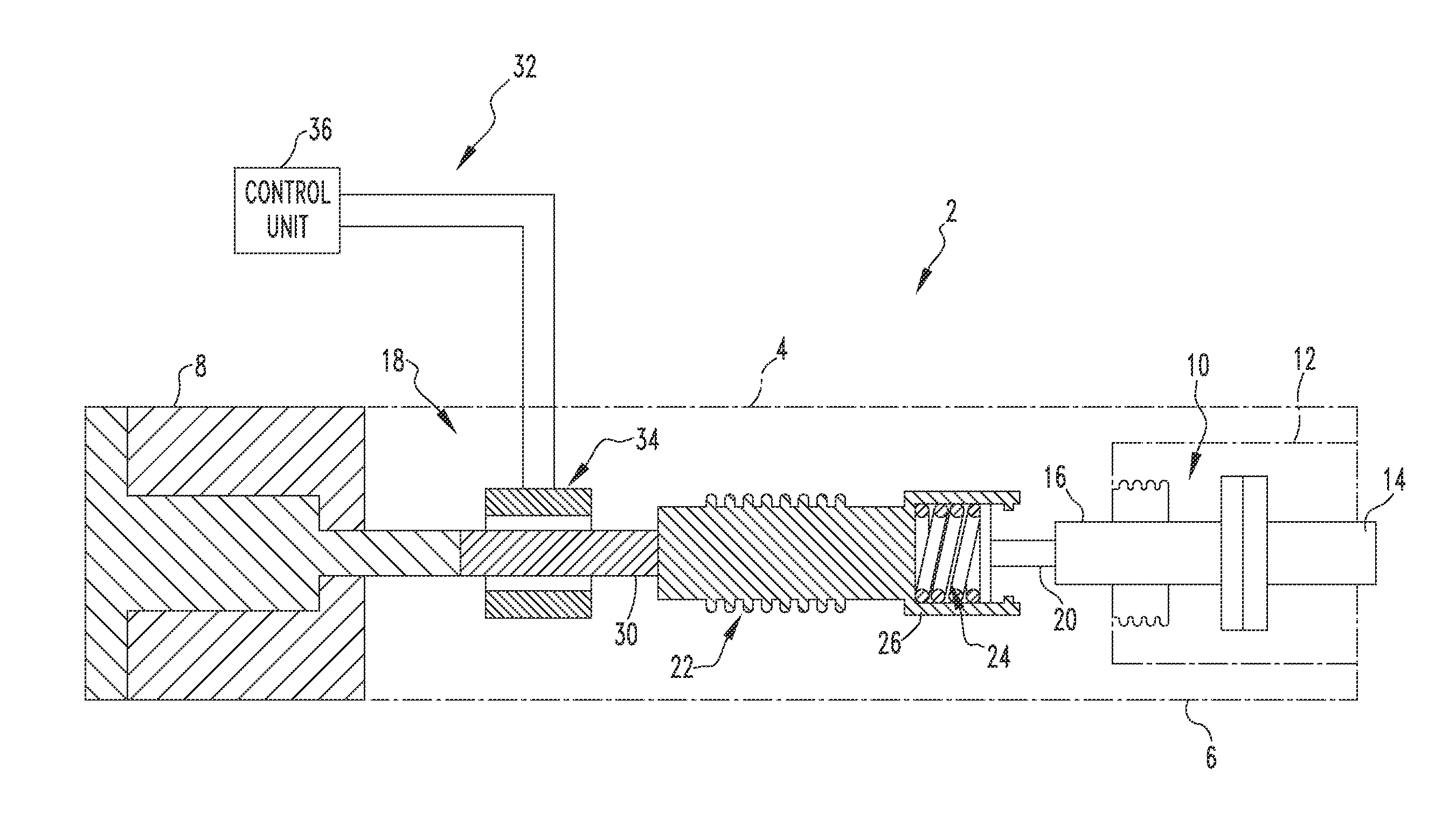 Circuit interrupter employing a linear transducer to monitor contact erosion