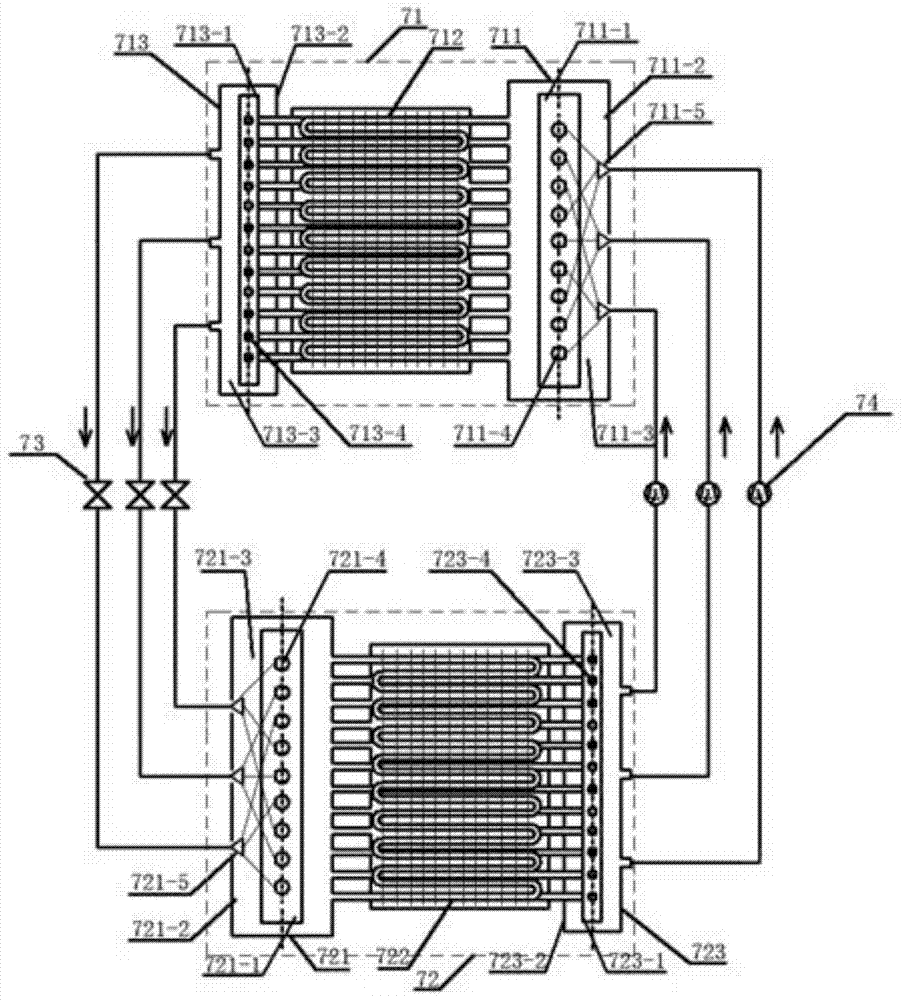 A performance test device for food refrigerators with parallel air supply