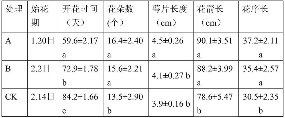 Method for regulating and controlling flowering stage and flowering traits of cymbidium sinense