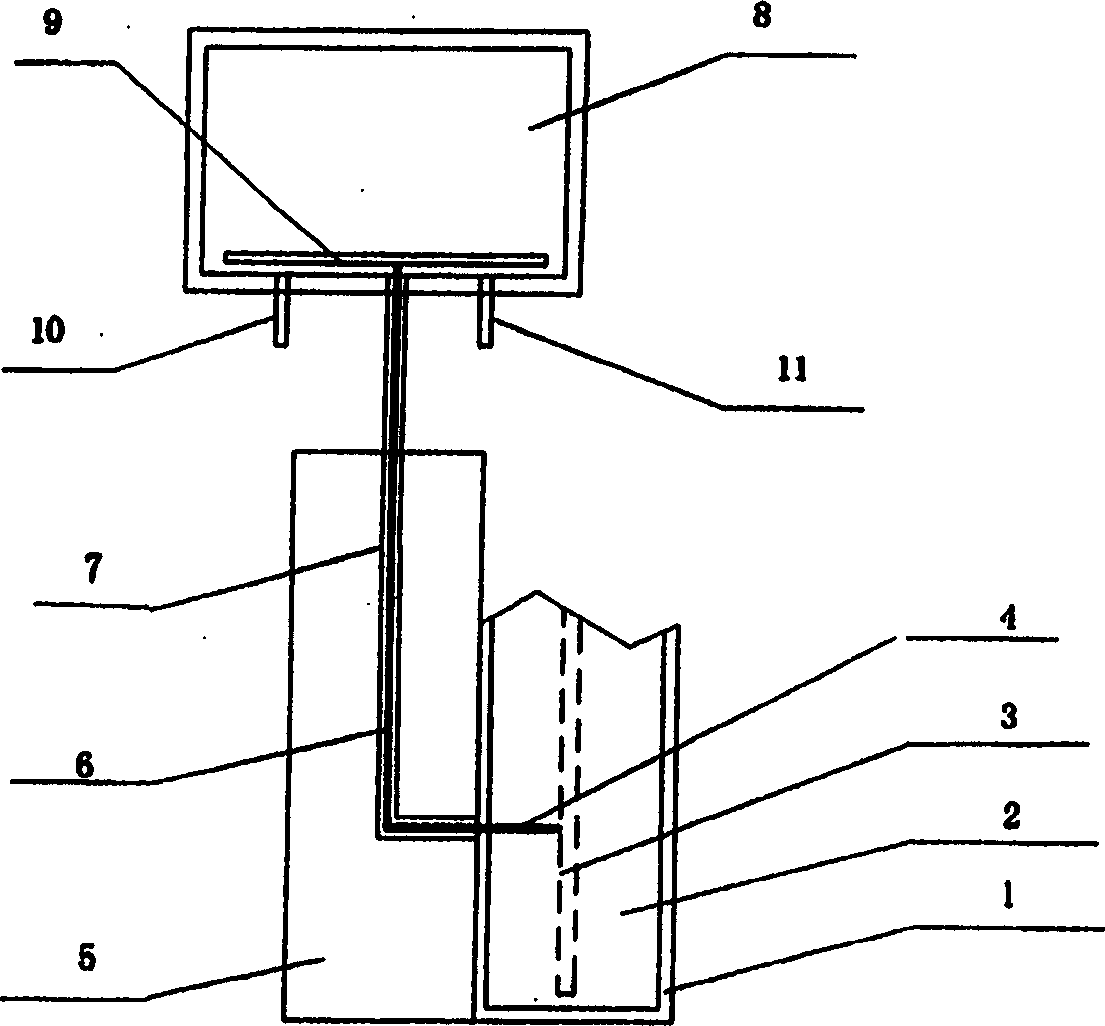 Solar exposed wall facing brick hot water system