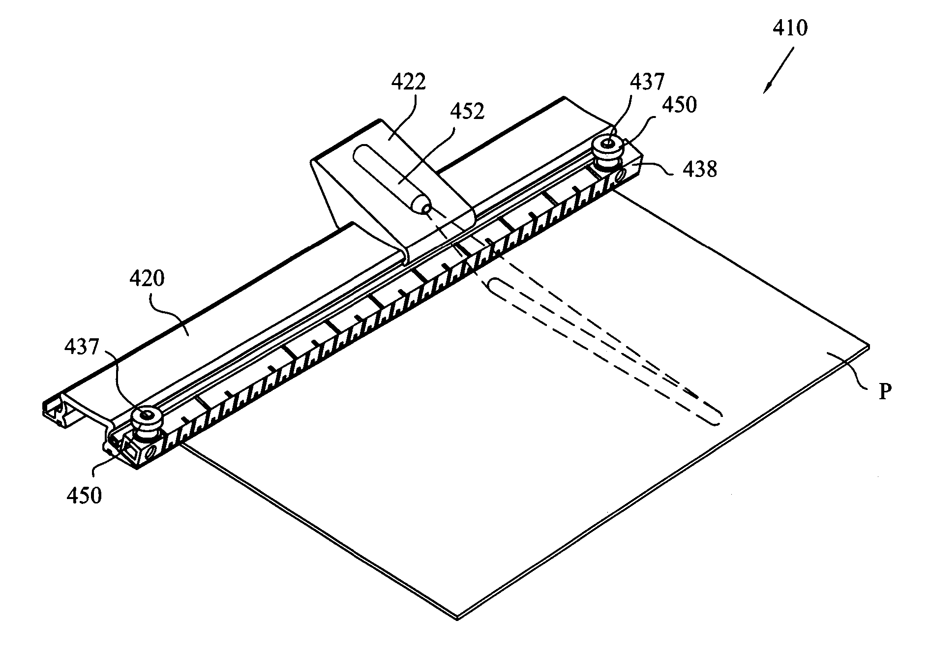 Laser guided work device