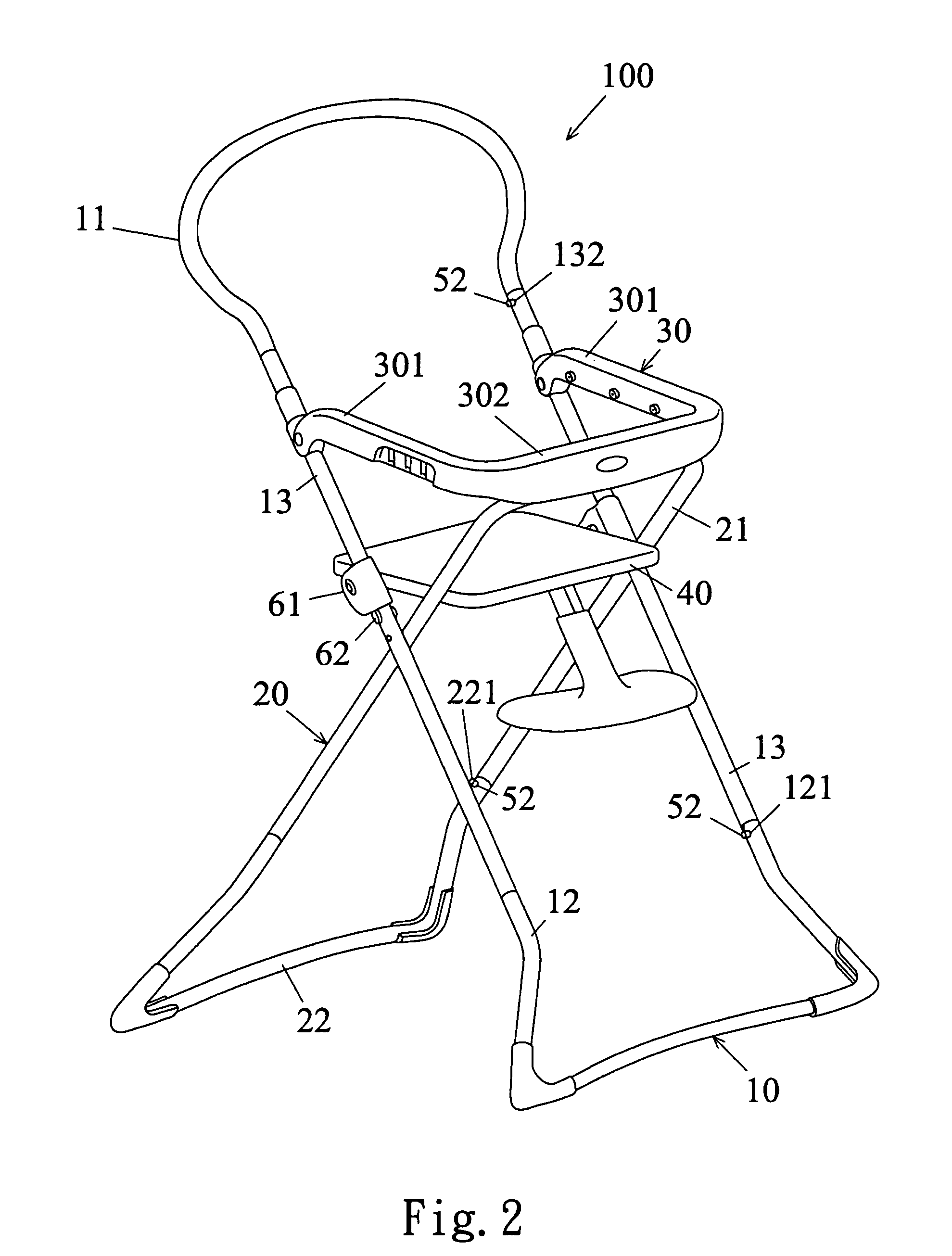 Collapsible high chair