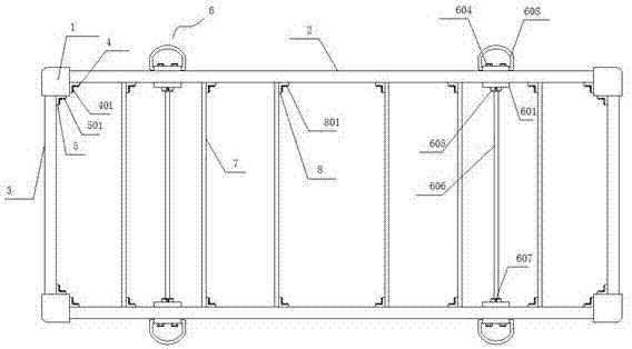 Bottom frame structure of container used for logistics transportation