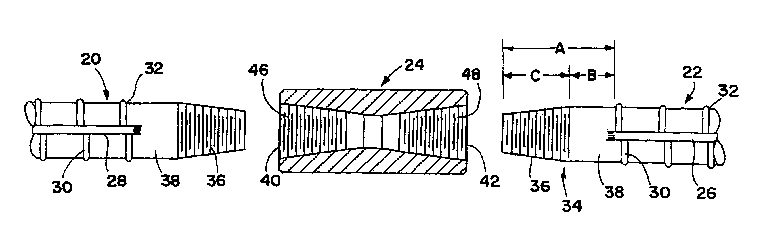 Deformed reinforcing bar splice and method