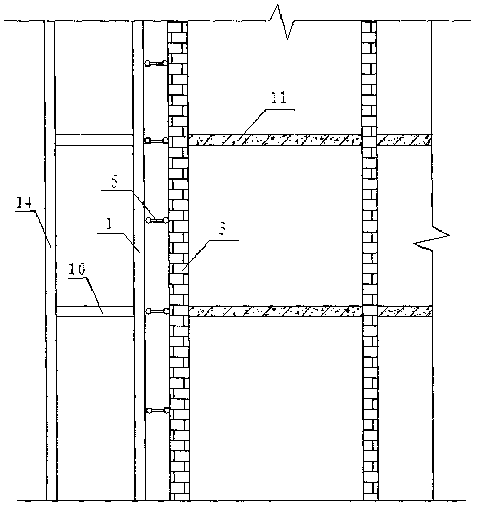 Existing building surrounding type story-adding structure and construction method thereof