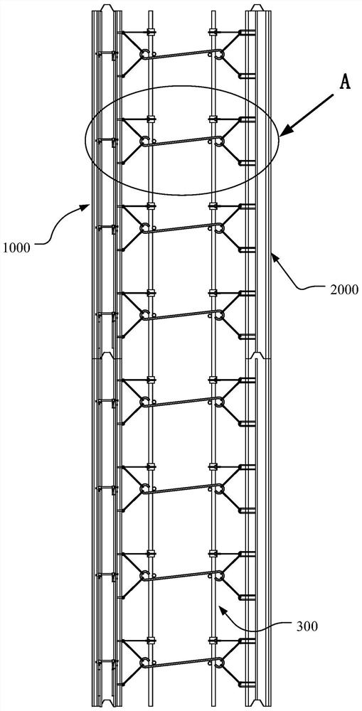 Building structure wall and construction method for building structure wall