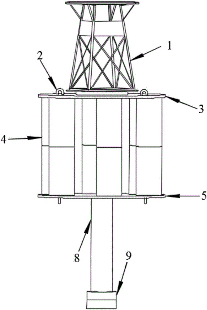 Wave piercing type buoy structure and buoy system