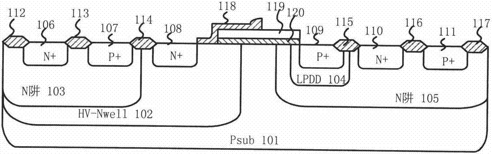 High-voltage ESD (electro-static discharge) protective device triggered by bidirectional substrate