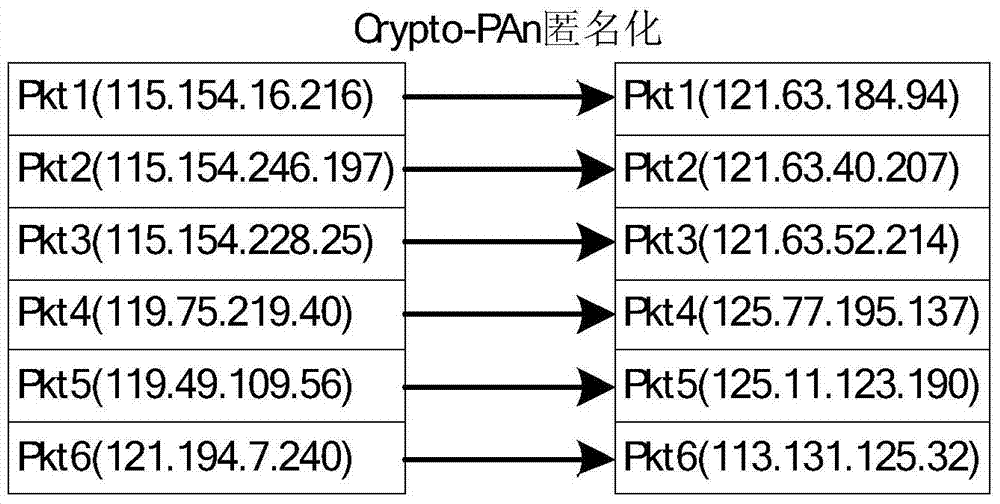 A system and method for online real-time anonymization of ip flow data