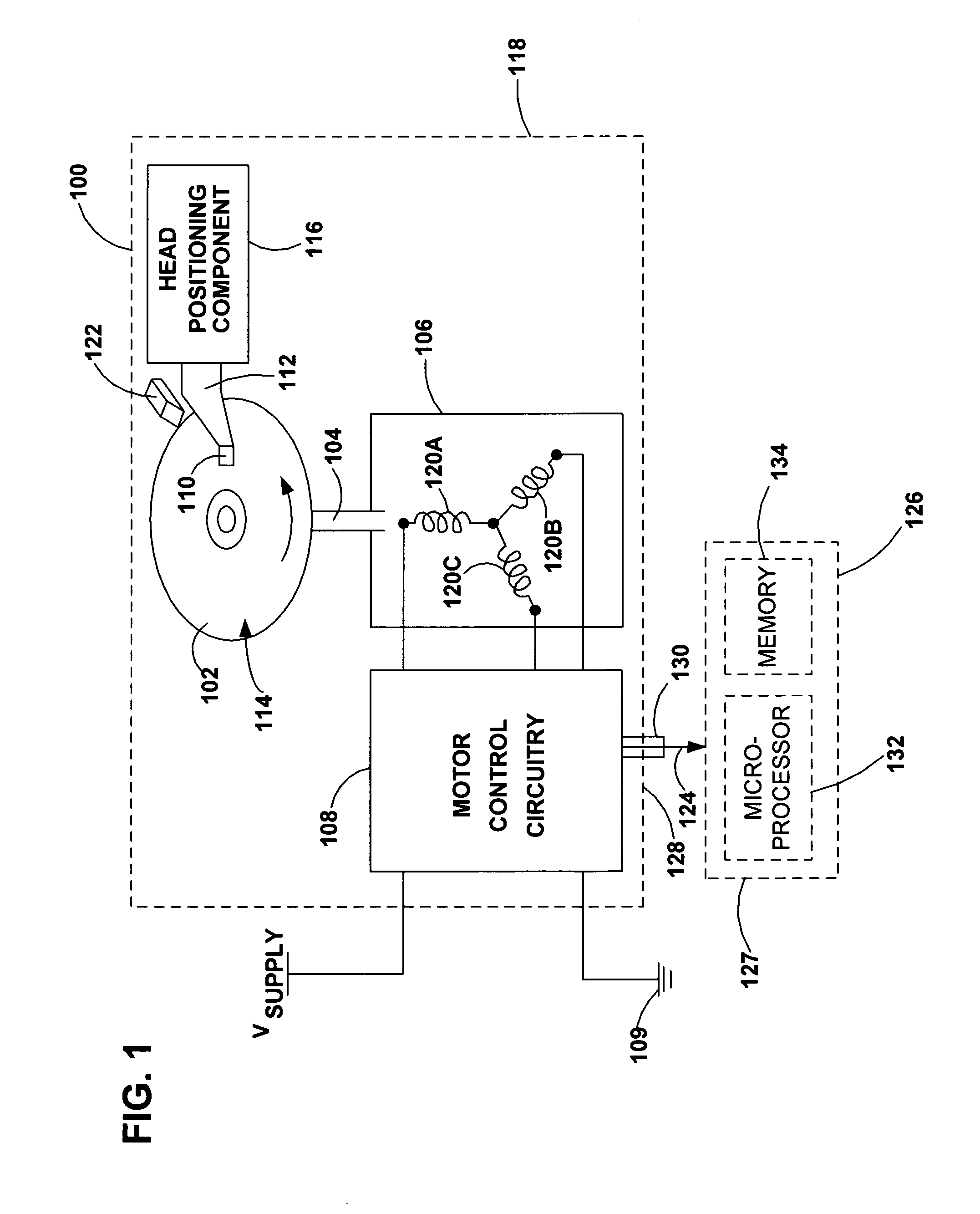 Energy conserving disc drive