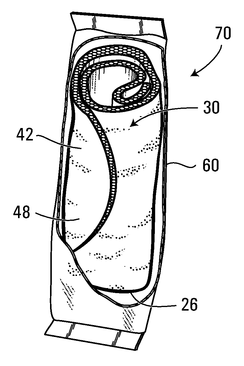 Rolled disposable absorbent article