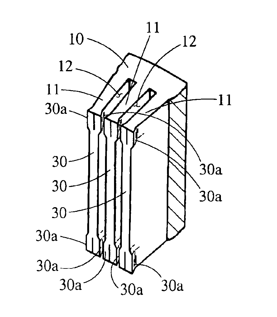 Stator of a rotary electric machine having stacked core teeth