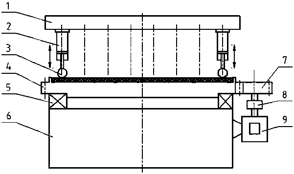 A device for crushing brittle fine particle layer by impact of pneumatic medium ball