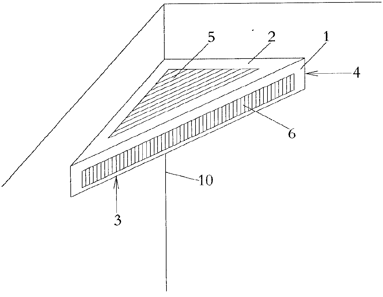 Angular type transverse wall-mounting air conditioner indoor unit