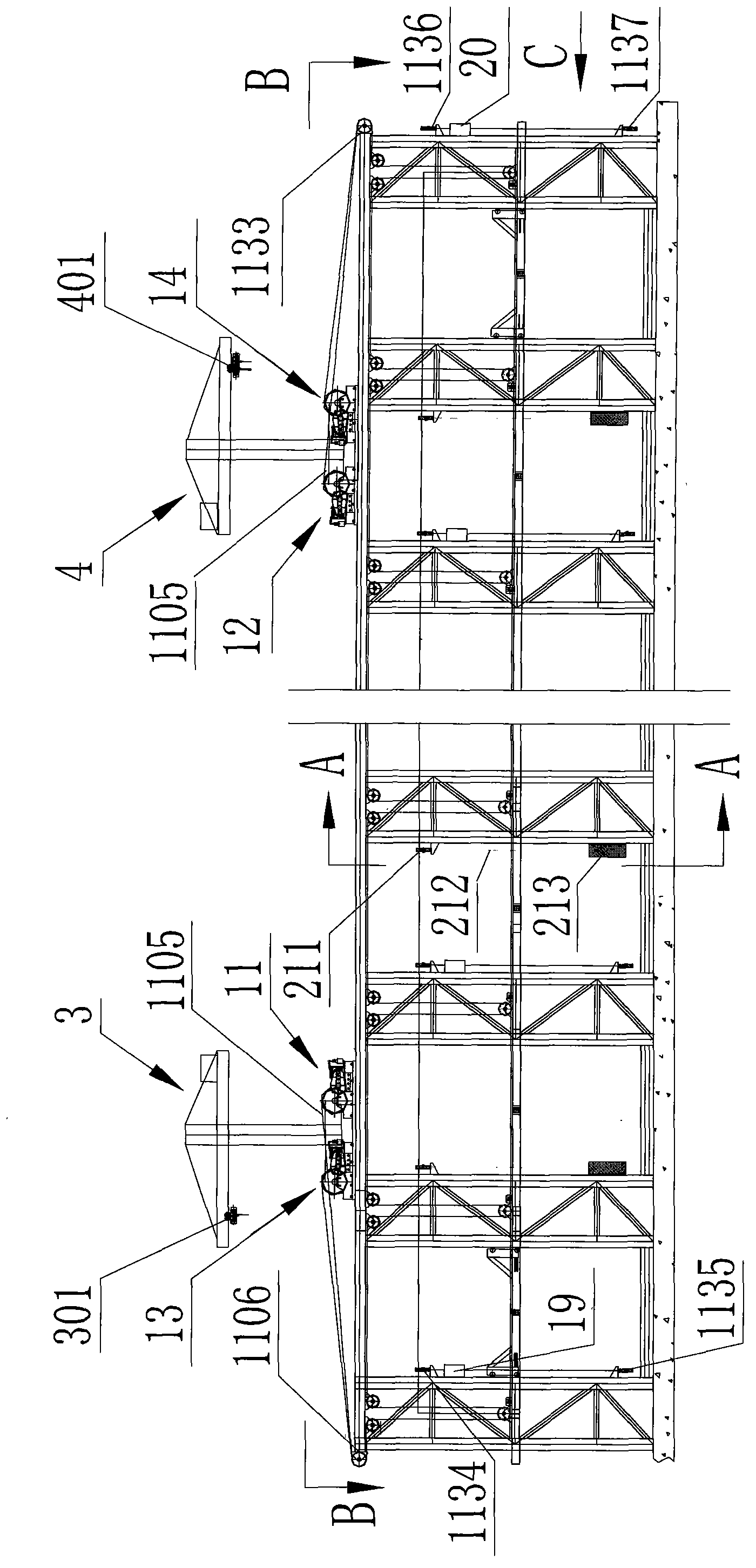 Lifting device of subway (urban) train