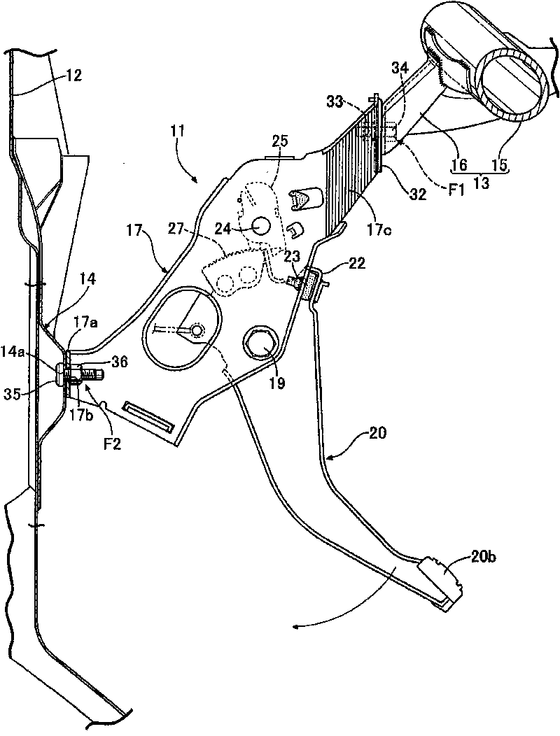 Fixed structure of pedal support