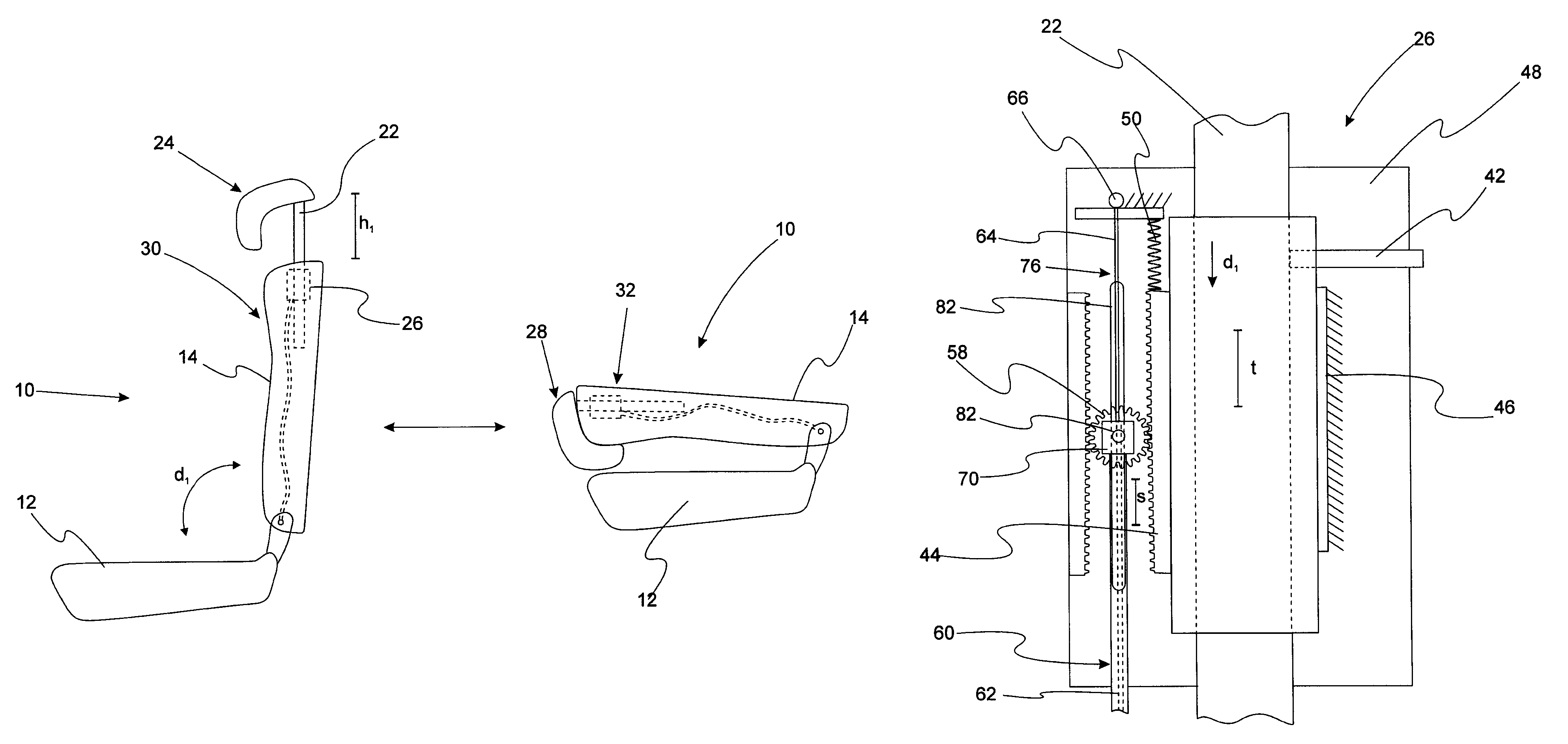 Automatic headrest activation gear