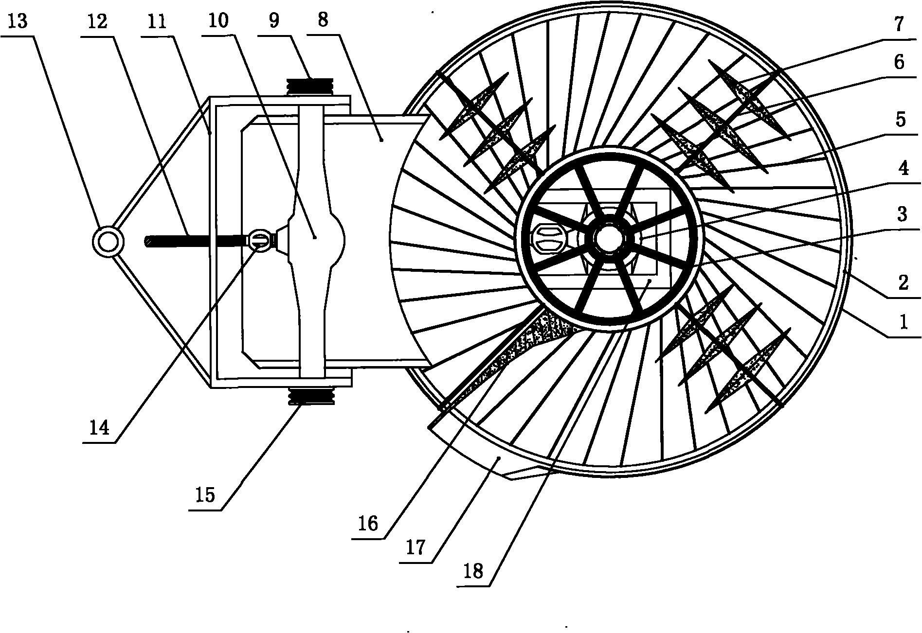 Turntable type potato harvesting machine