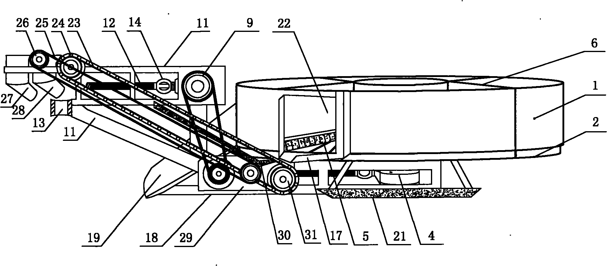 Turntable type potato harvesting machine