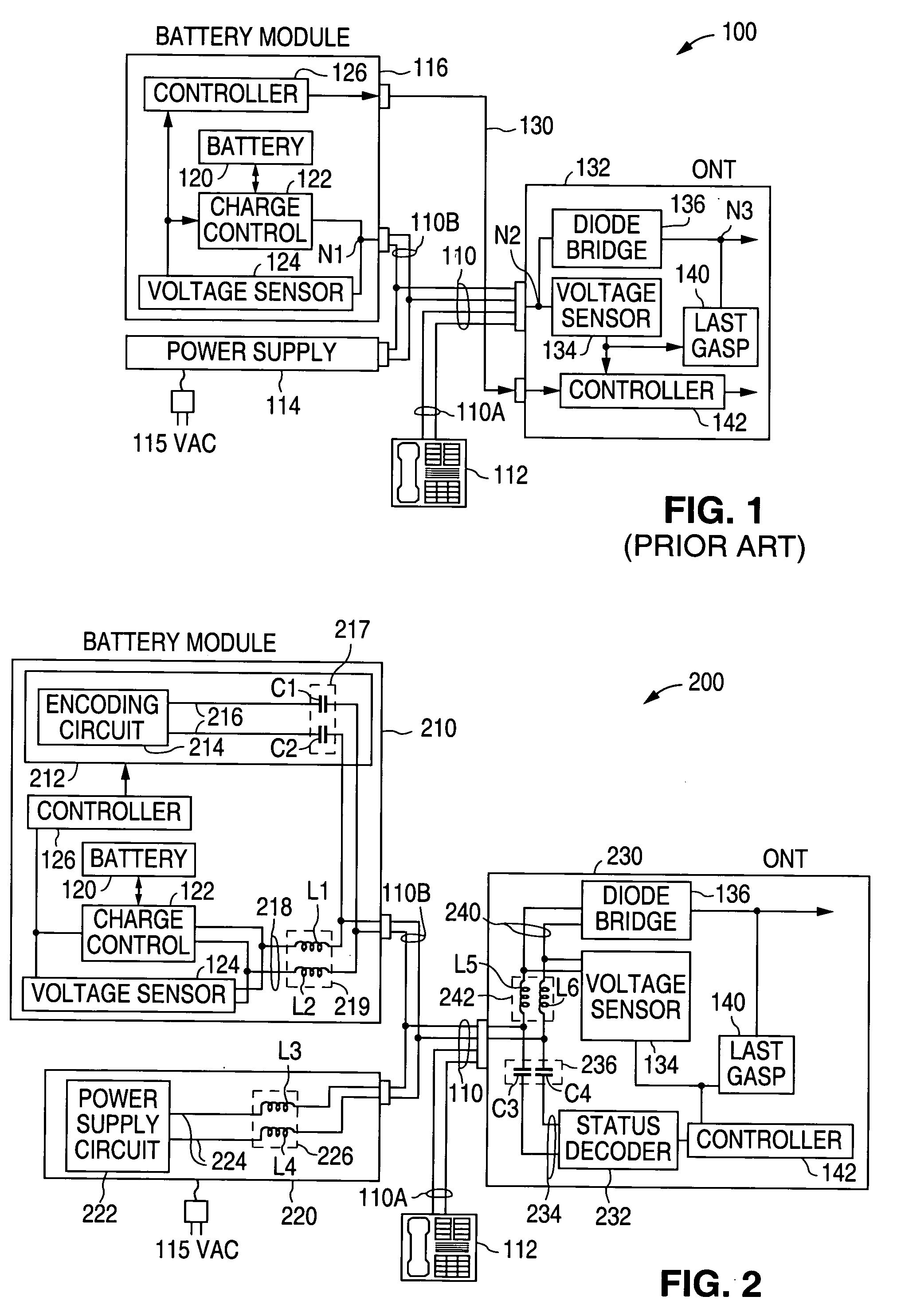 System and method of delivering operating power and power source status signals over a single pair of wires