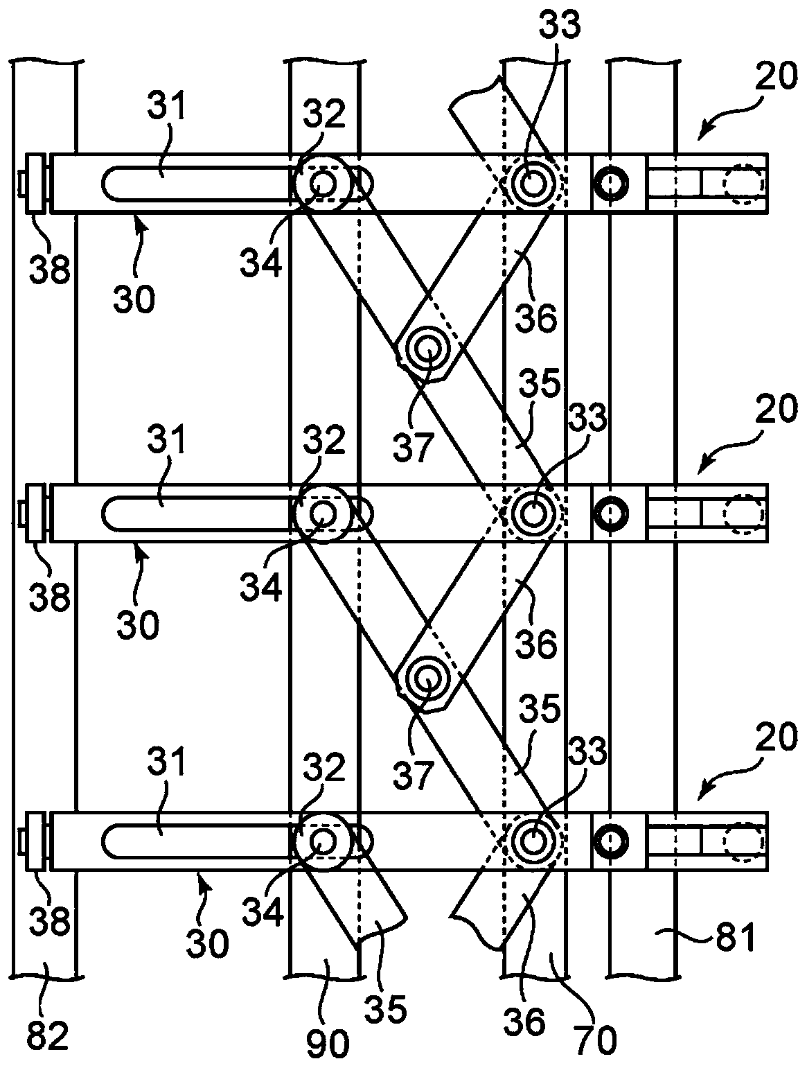 Film stretching device and manufacturing method for stretch film