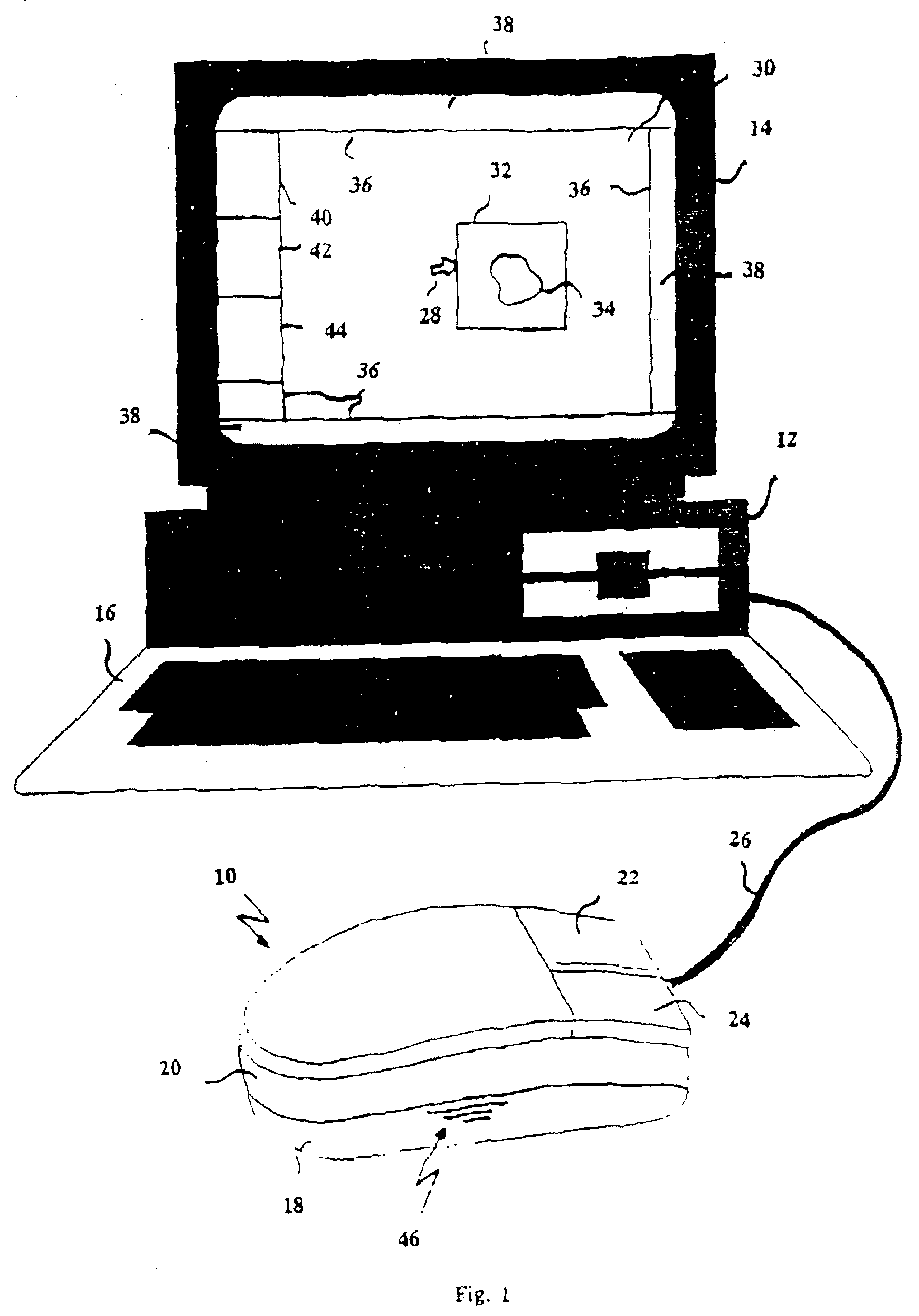 Mouse device with tactile feedback applied to housing