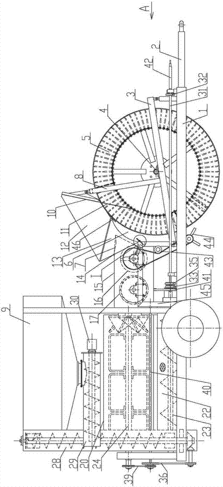 Normal traction seed melon pick-up and de-seeding combined machine