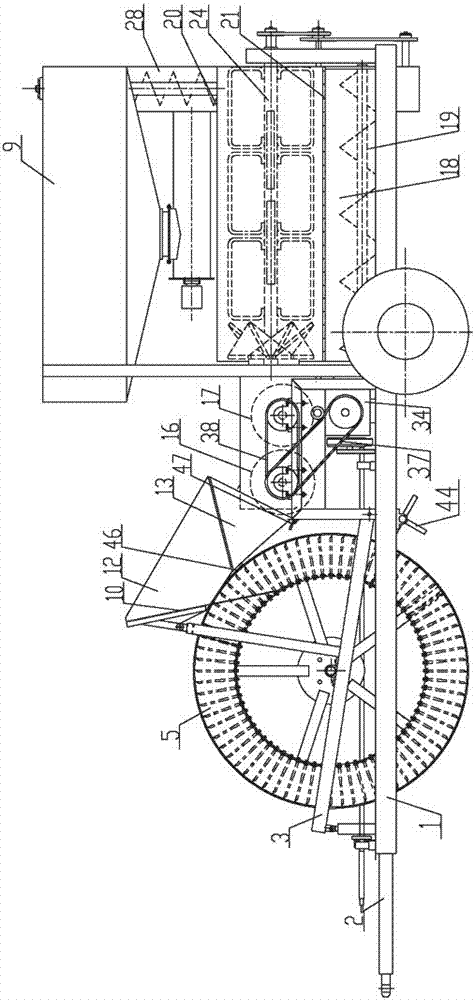 Normal traction seed melon pick-up and de-seeding combined machine