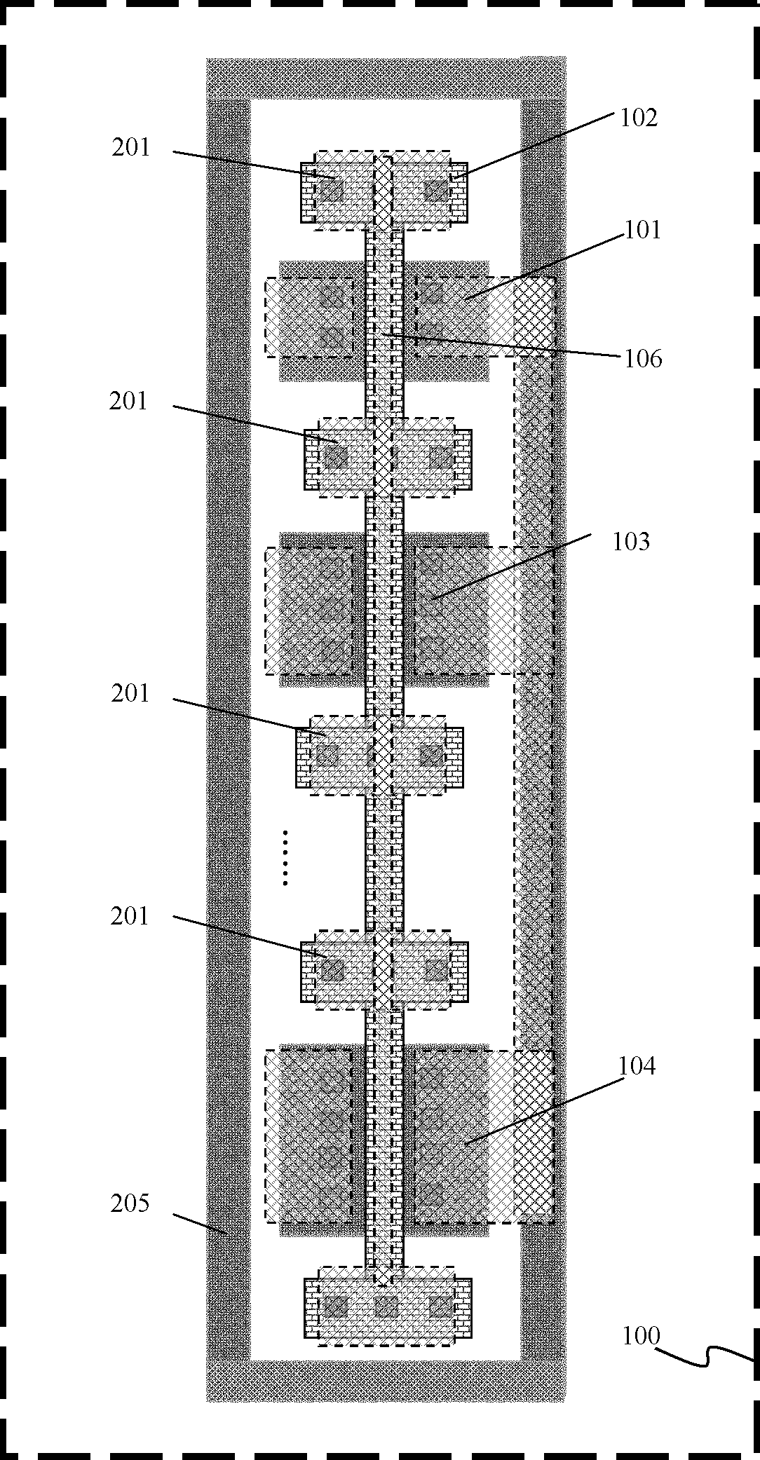 Grid resistor test structure for MOS transistor