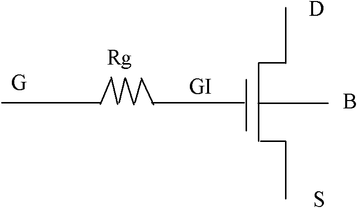 Grid resistor test structure for MOS transistor