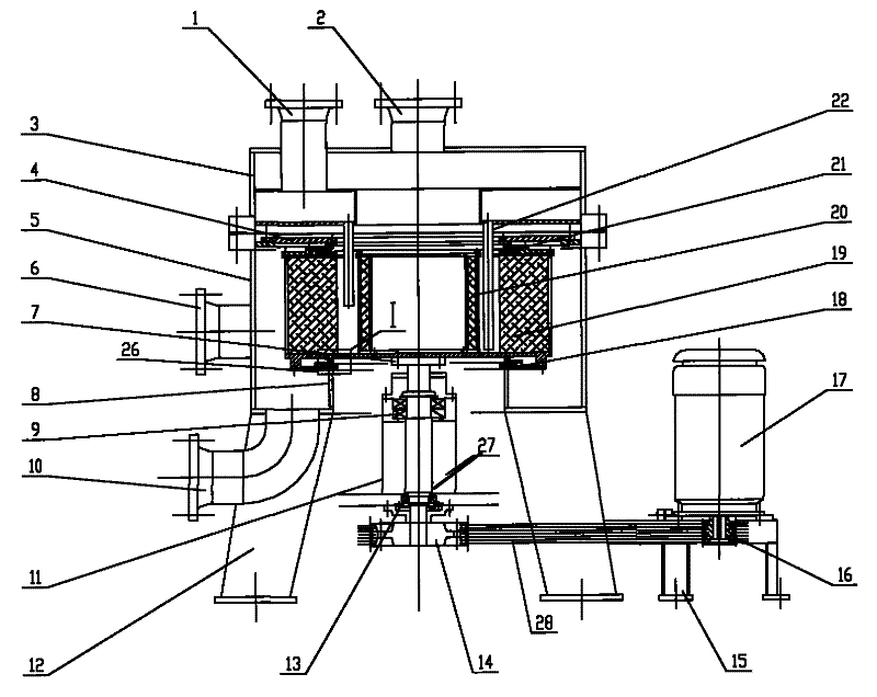 Large diameter hypergravity field revolving bed mass transfer and reaction equipment