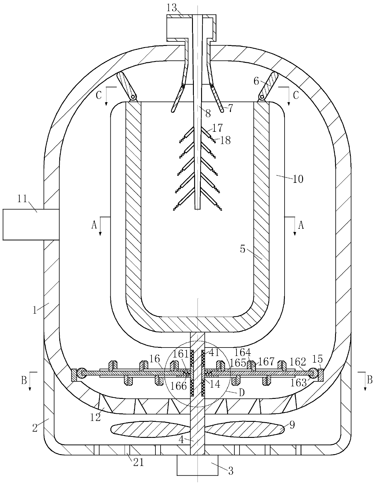 Domestic waste incinerator based on wind power transmission