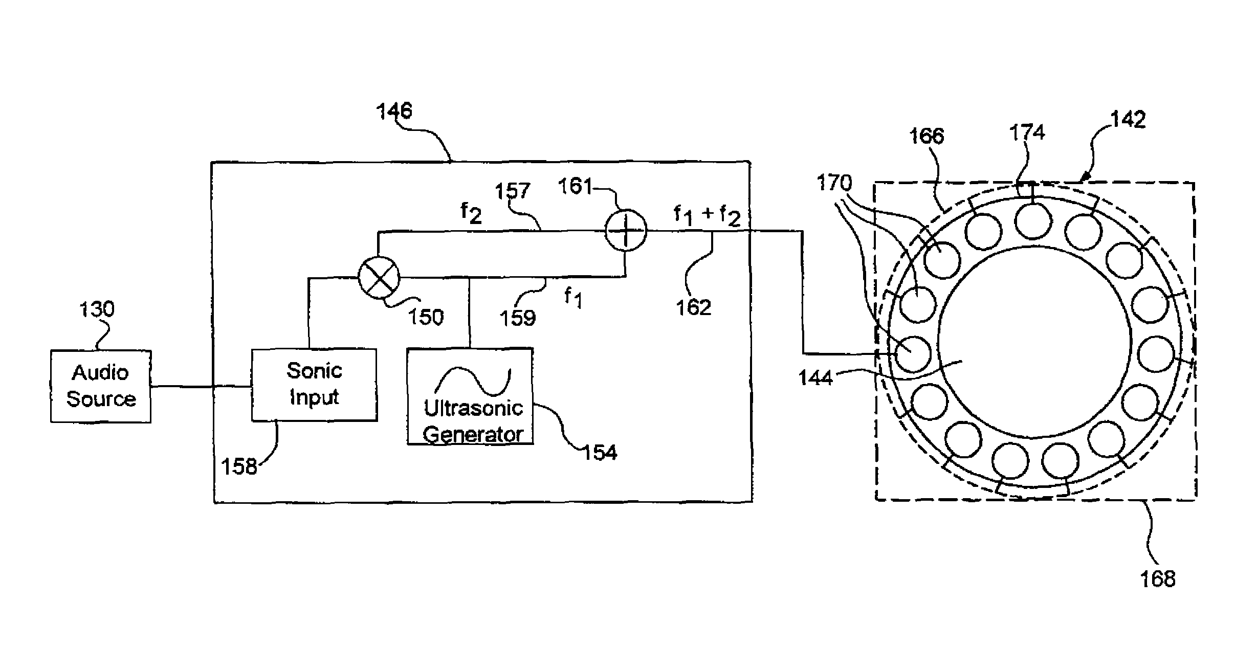 Parametric loudspeaker with improved phase characteristics