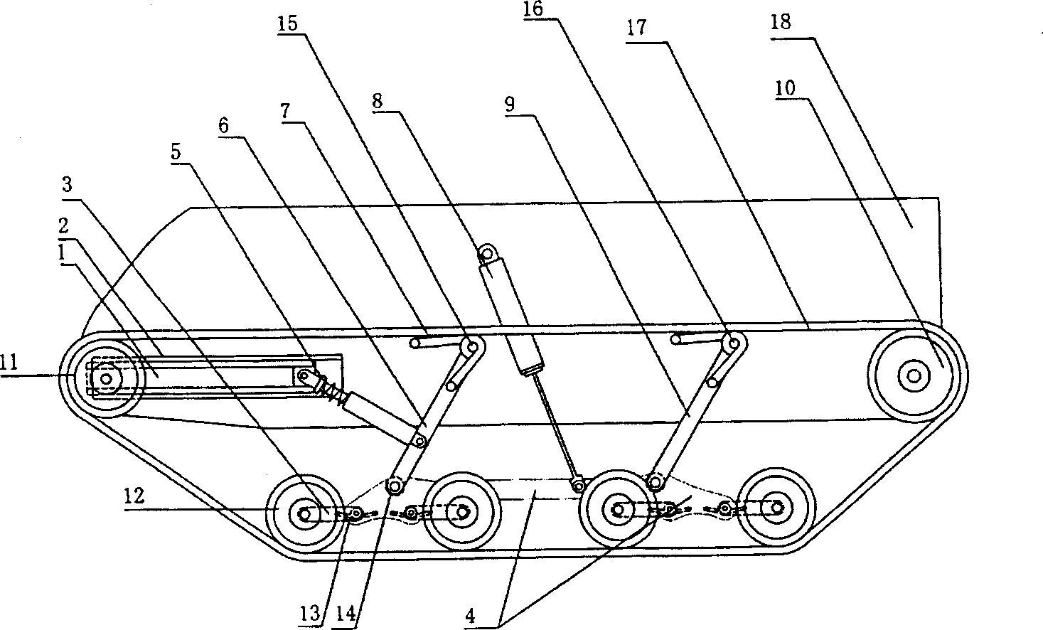 Deformed crawler belt system