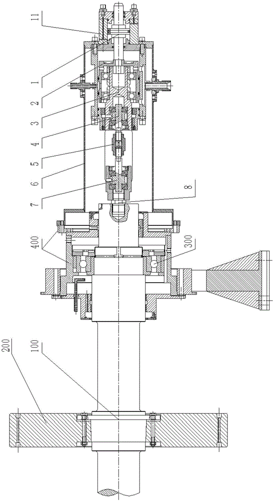 Rotating part axial force loading system comprising rotor and stator difference axis fault-tolerant ability