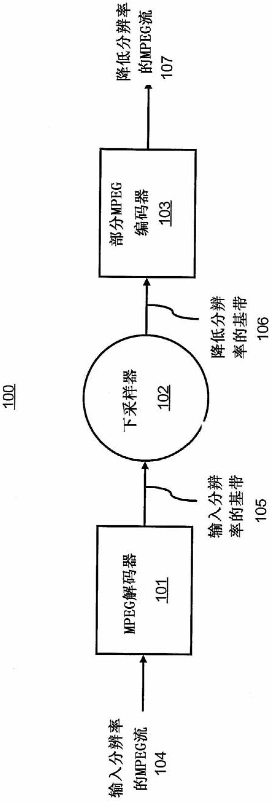 Mpeg video resolution reduction system