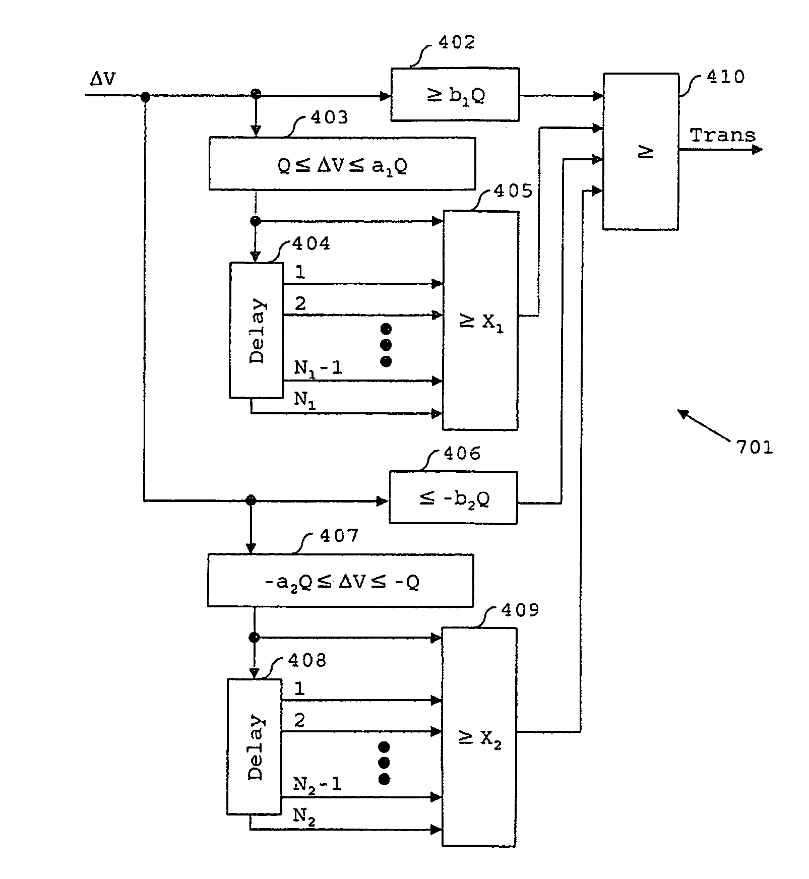 Digital control unit having a transient detector for controlling a switched mode power supply