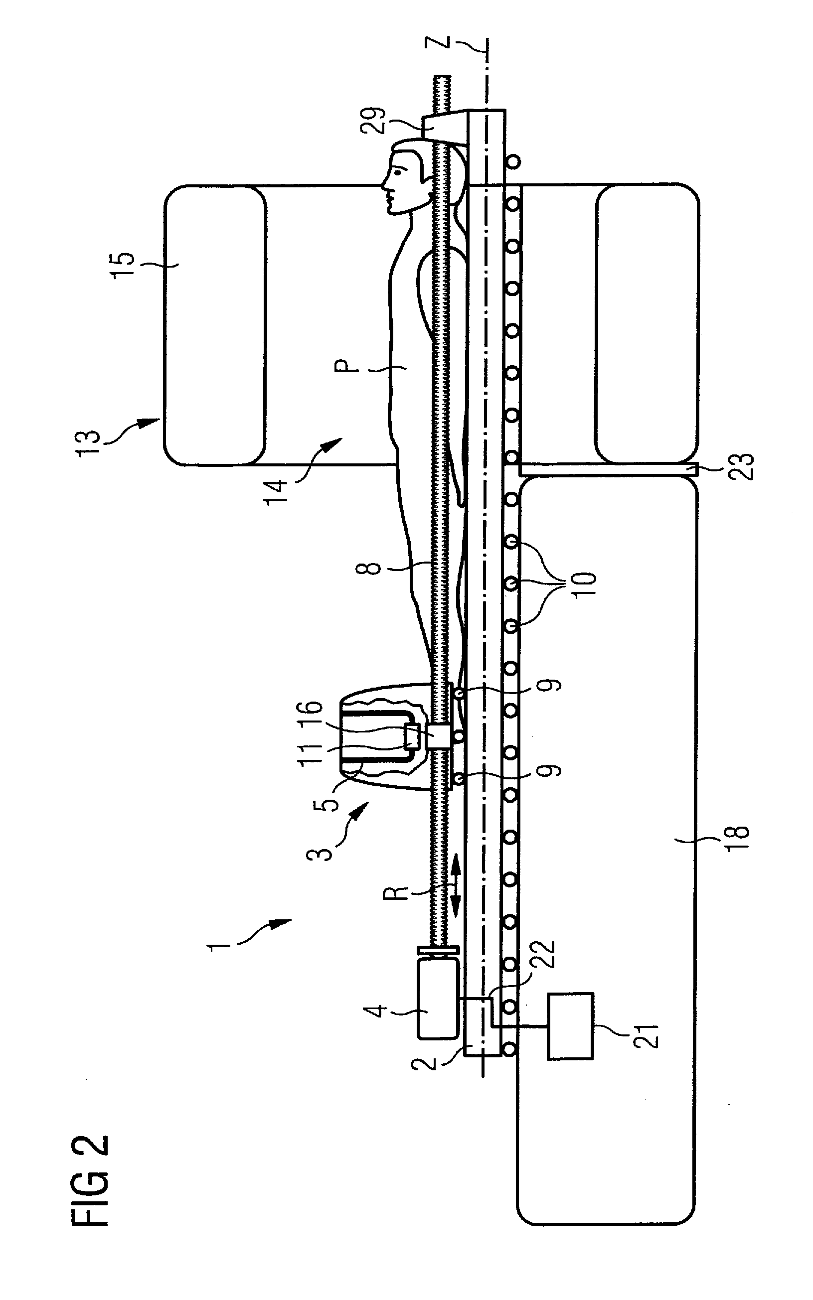 Magnetic resonance examination platform with independently moveable bed and antenna device