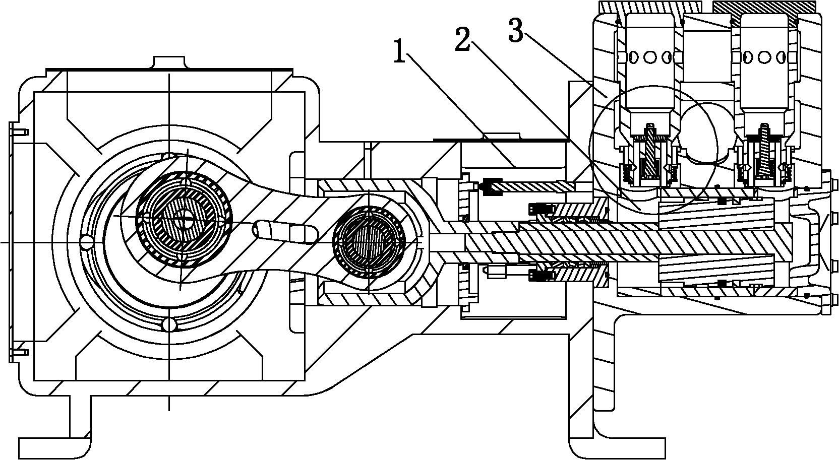 Vertical type one-way combination valve for reciprocating type gas-liquid two-phase mixture conveying pump