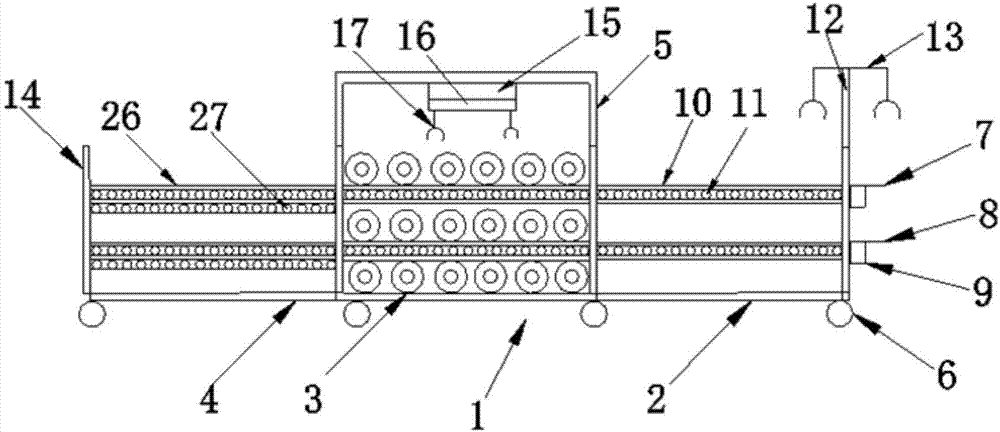 Automobile hub thermal treatment conveying device