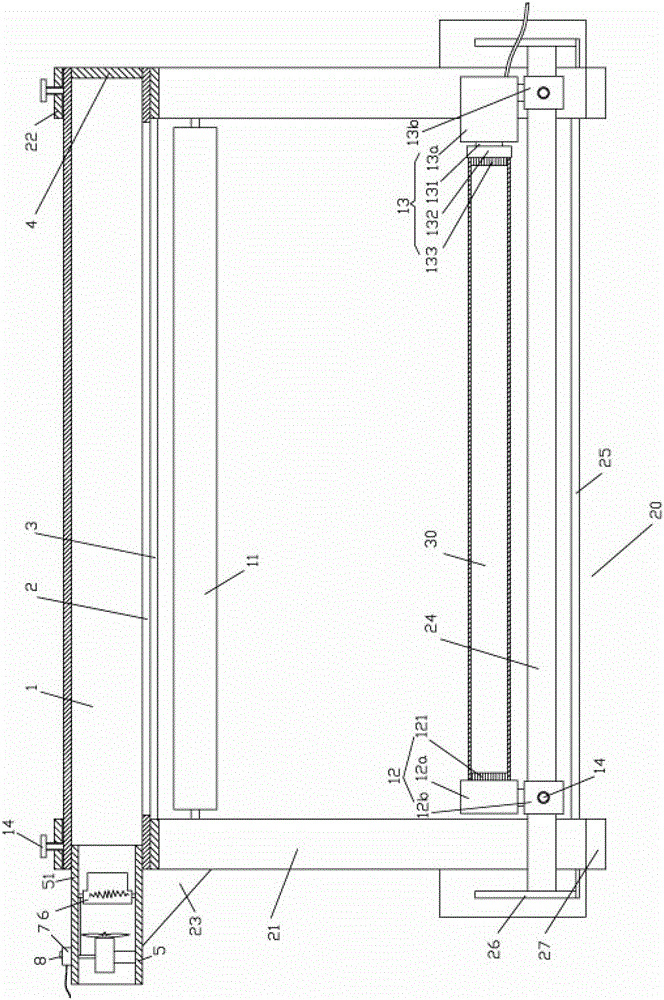 A large-format printer with a winding frame of a hot air blowing device