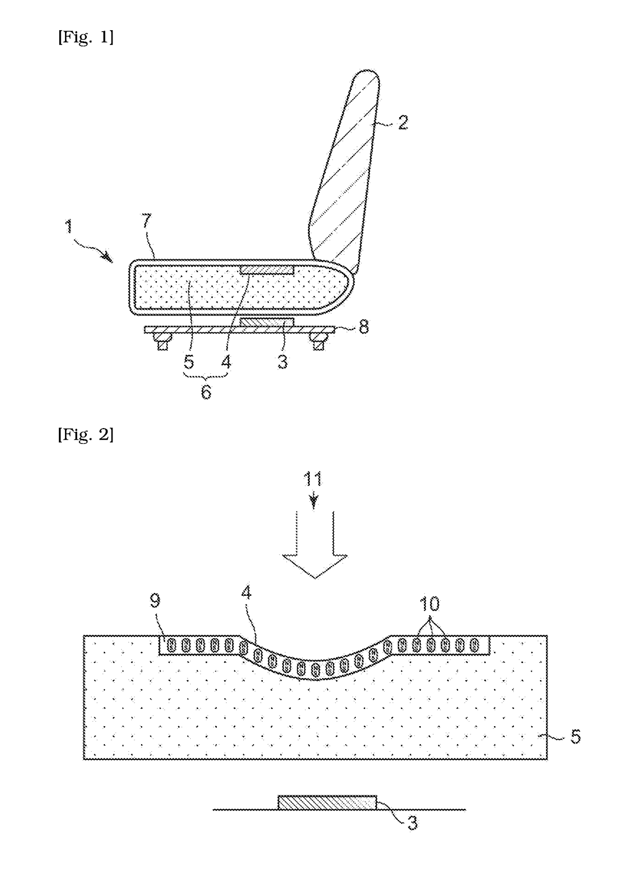 System for detecting deformation of cushion pad and production thereof