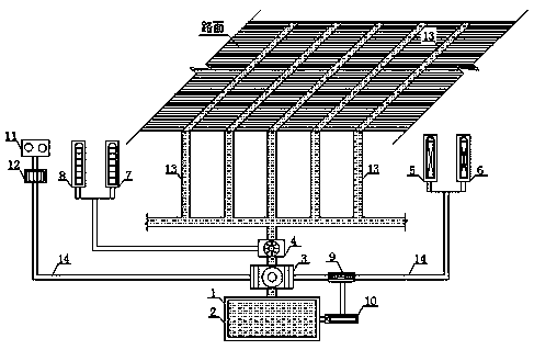 A complete set of snow melting and deicing device for expressway road surface and deicing method thereof