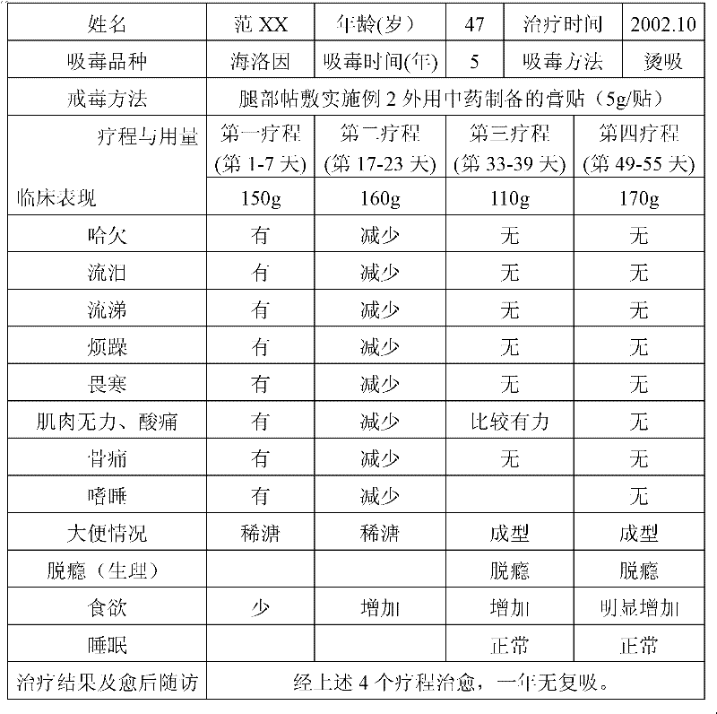 External traditional Chinese medicine for drug rehabilitation, and preparation method thereof