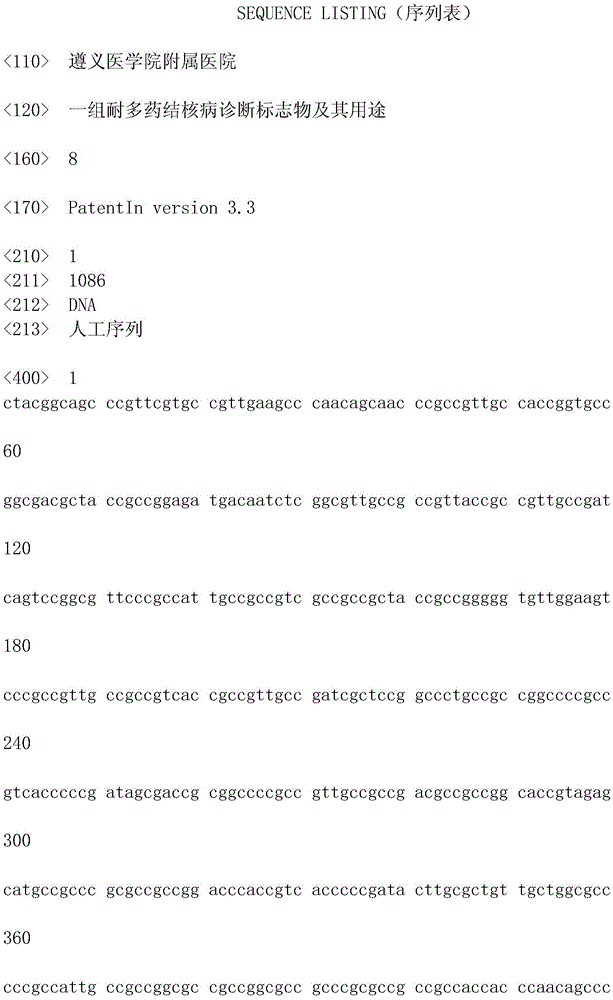 Multi-drug resistance tuberculosis diagnosing marker set and application thereof