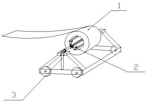 Automatic releasing device and method of color steel tile coil on construction site