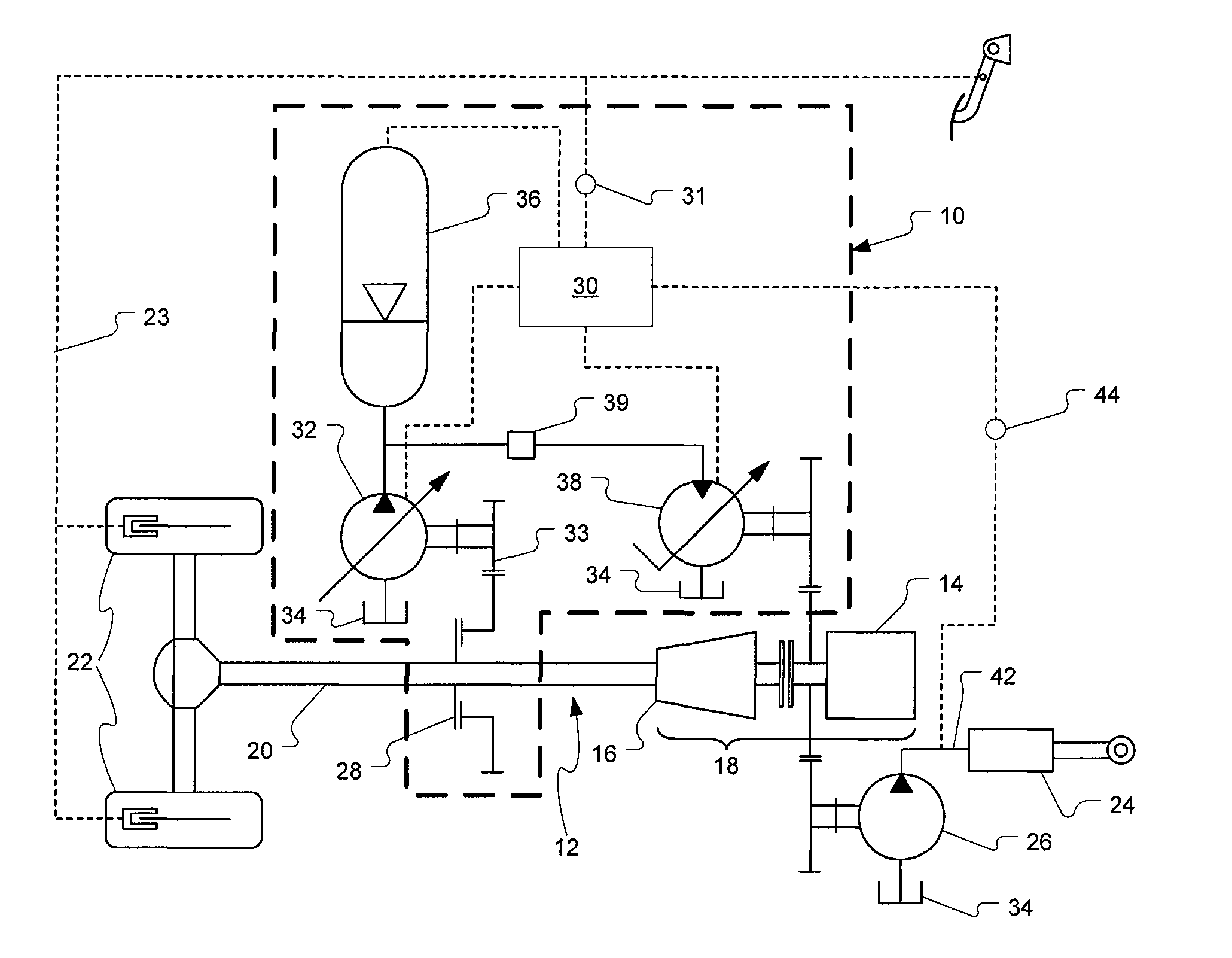 Braking energy recovery system for a vehicle and vehicle equipped with the same